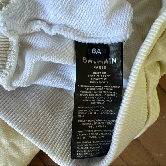 Balmain Ombré Logo Kids Hoodie And Shorts Set Size 6a Yellow Unisex Tie Dye - Picture 10 of 12
